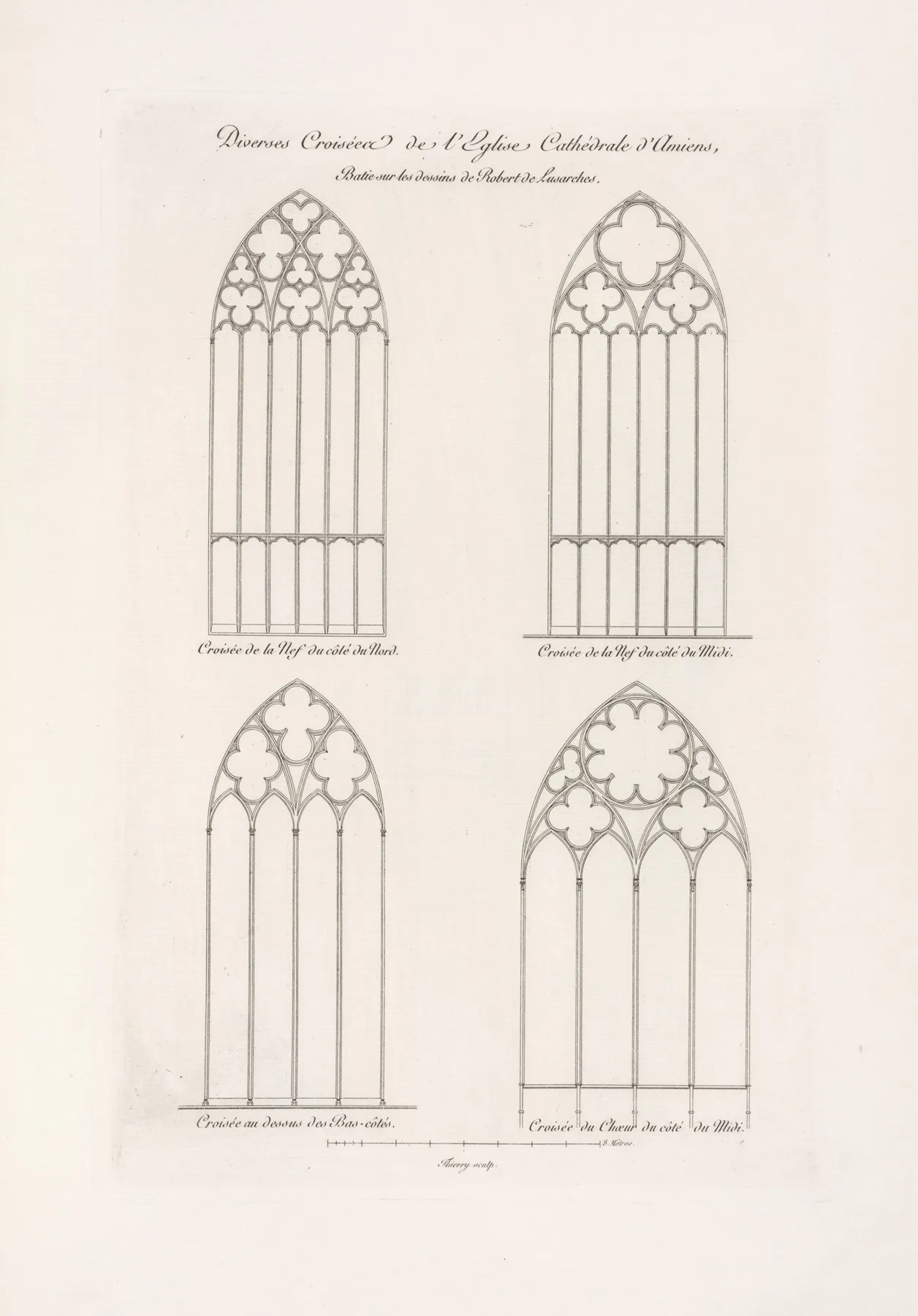 Diverses Croisees De Leglise Cathedrale Damiens Baties Sur Les Dessins De Robert De Lusarches