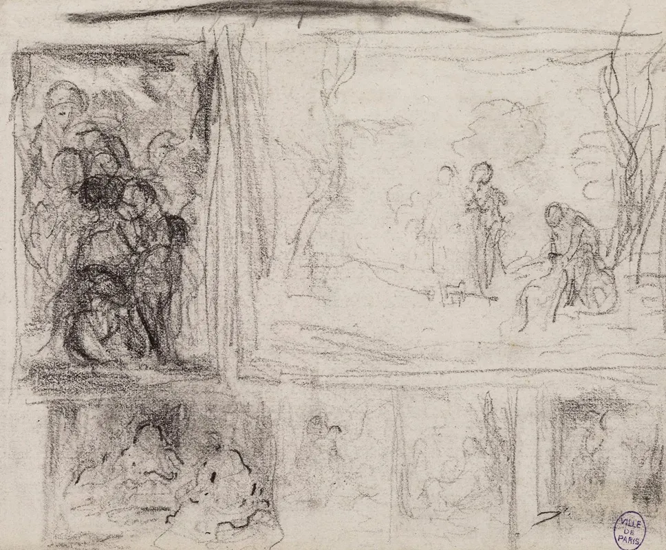 Diverses Petites Esquisses Pour Des Compositions A Personnages