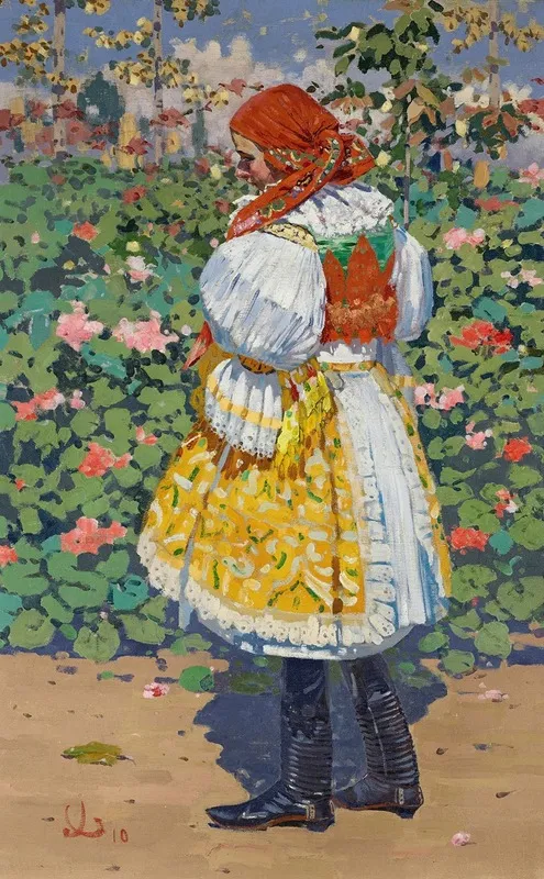 Divka V Kroji V Zahrade Girl In Traditional Dress In A Garden