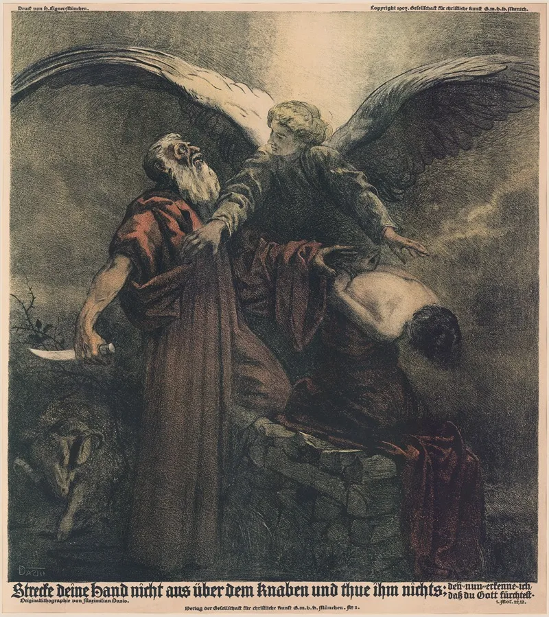 Do Not Lay A Hand On The Boy Or Do Anything To Him For Now I Know That You Fear God Wall Art by Maximilian Dasio - High-Resolution Digital Print