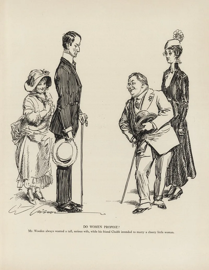 Do Women Propose Wall Art by Charles Dana Gibson - High-Resolution Digital Print