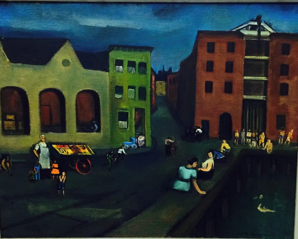 Docks On Sunday Wall Art by Joseph De Martini - High-Resolution Digital Print