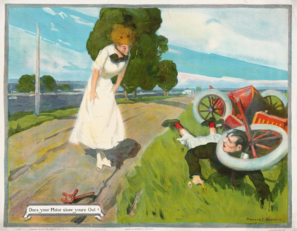 Does Your Motor Know Youre Out Wall Art by Howard Crosby Renwick - High-Resolution Digital Print