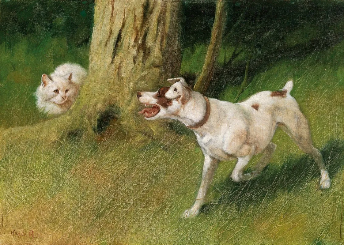 Dog And Cat Wall Art by Arthur Heyer - High-Resolution Digital Print