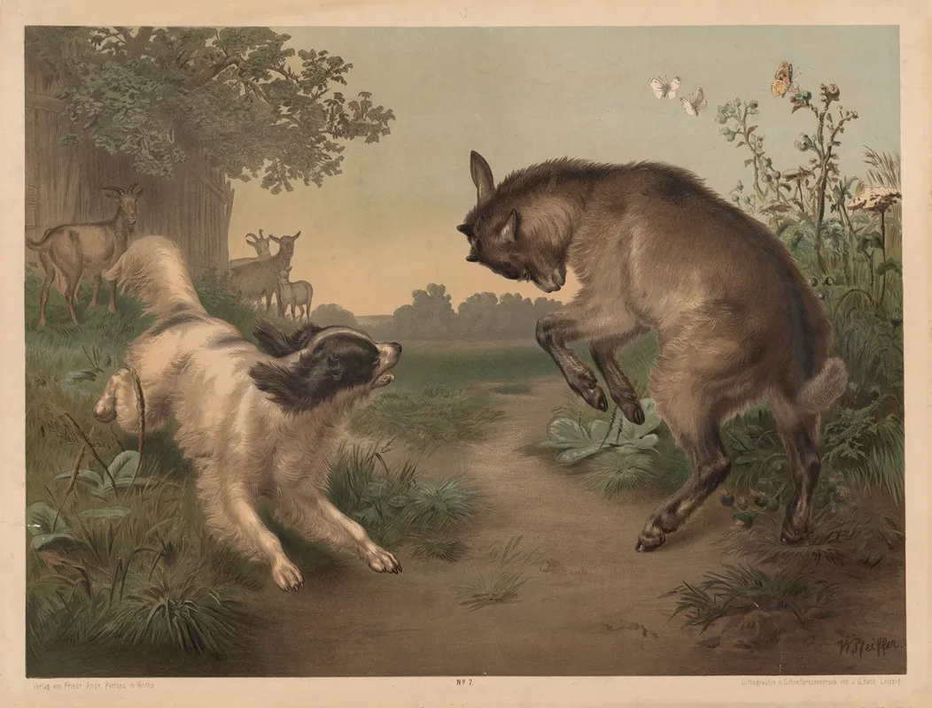 Dog And Goat Kid Wall Art by Otto Speckter - High-Resolution Digital Print