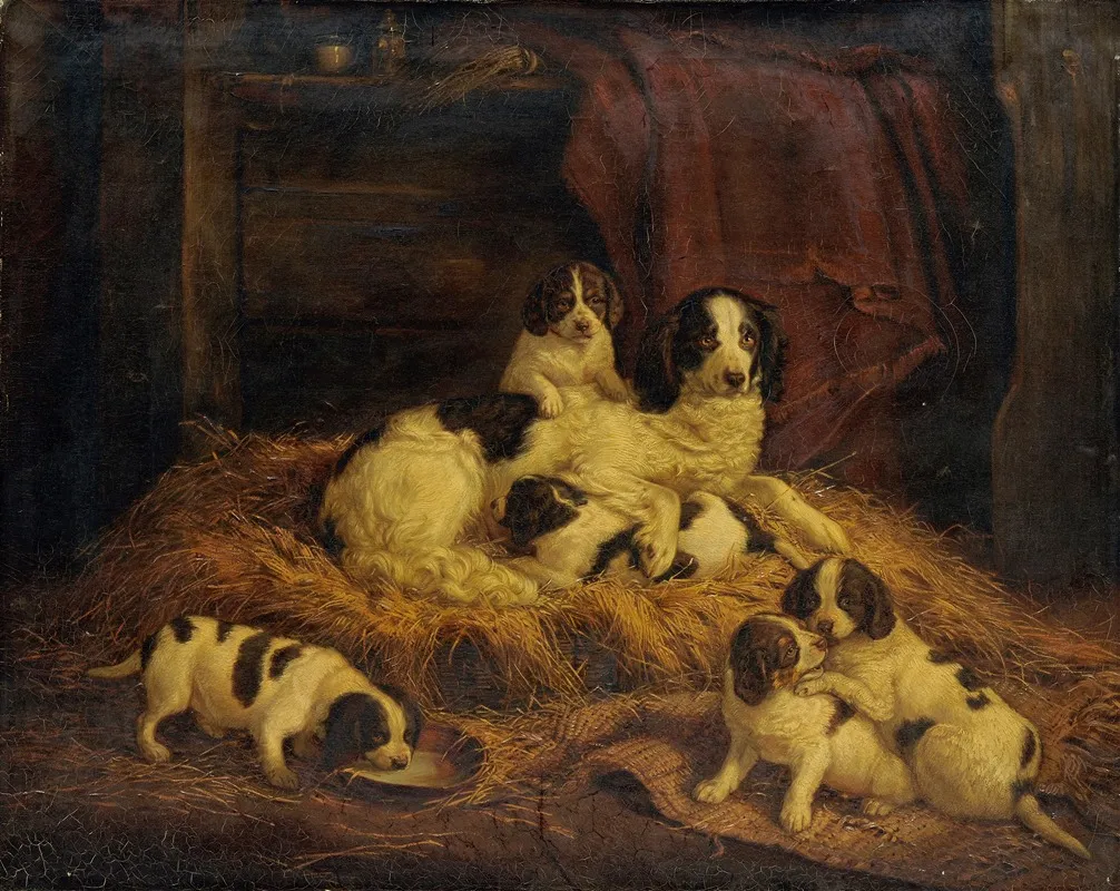 Dog Family Wall Art by Johann Ludwig Burckhardt - High-Resolution Digital Print