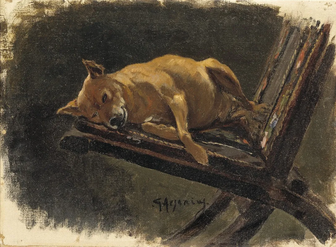 Dog Lying Down Wall Art by Karl Georg Arsenius - High-Resolution Digital Print