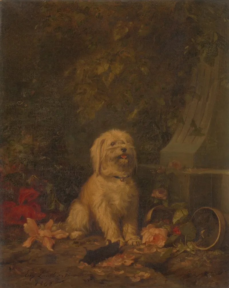 Dog With A Dead Mole Wall Art by Louis-Eugène Lambert - High-Resolution Digital Print