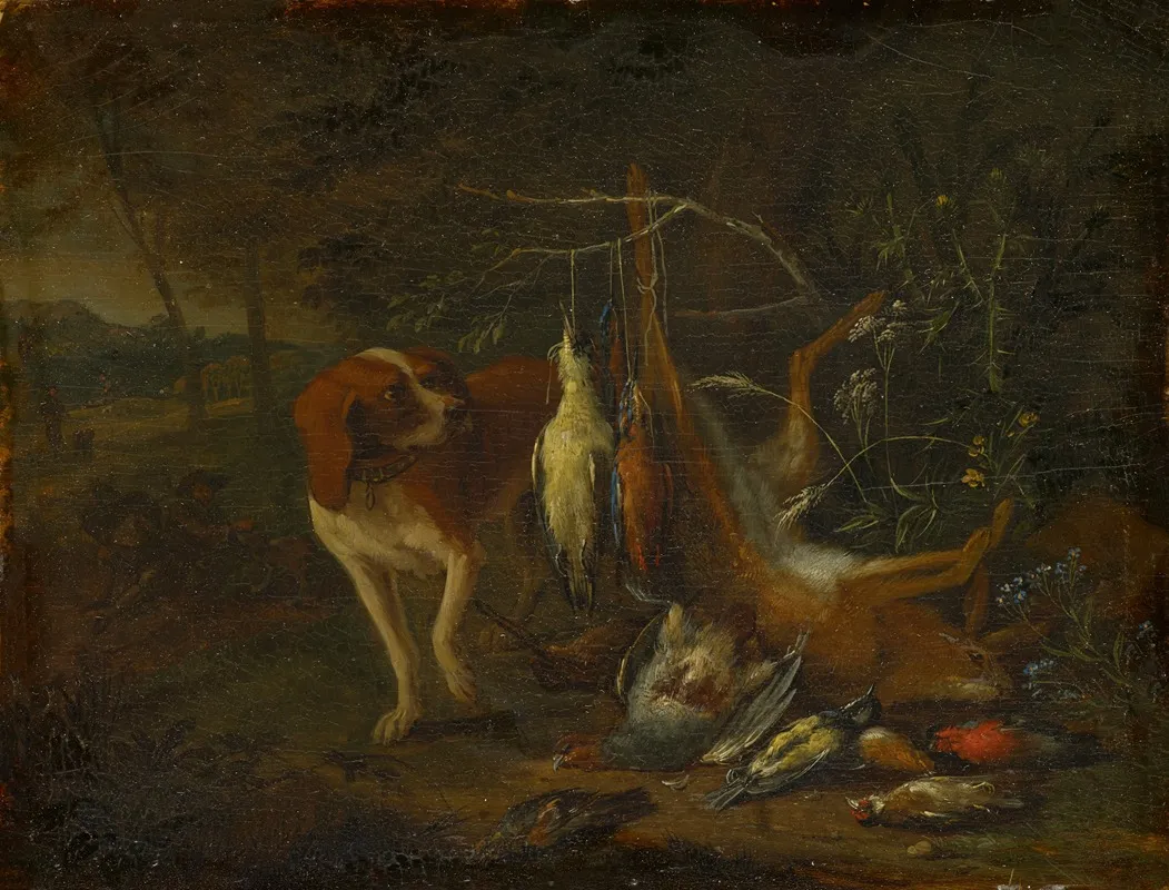 Dog With Dead Game Wall Art by Adriaen de Gryef - High-Resolution Digital Print