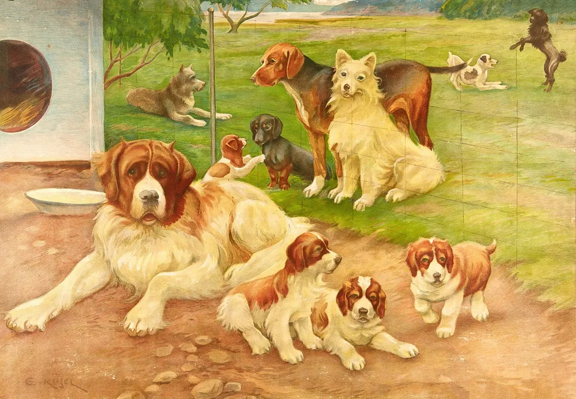 Dogs 9 Wall Art by Ernst Küsel - High-Resolution Digital Print
