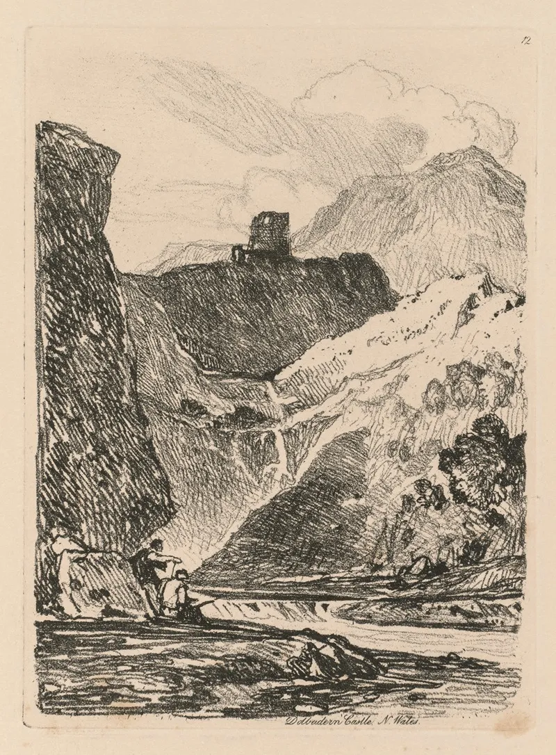 Dolbadern Castle Llanberris Lake North Wales Wall Art by John Sell Cotman - High-Resolution Digital Print