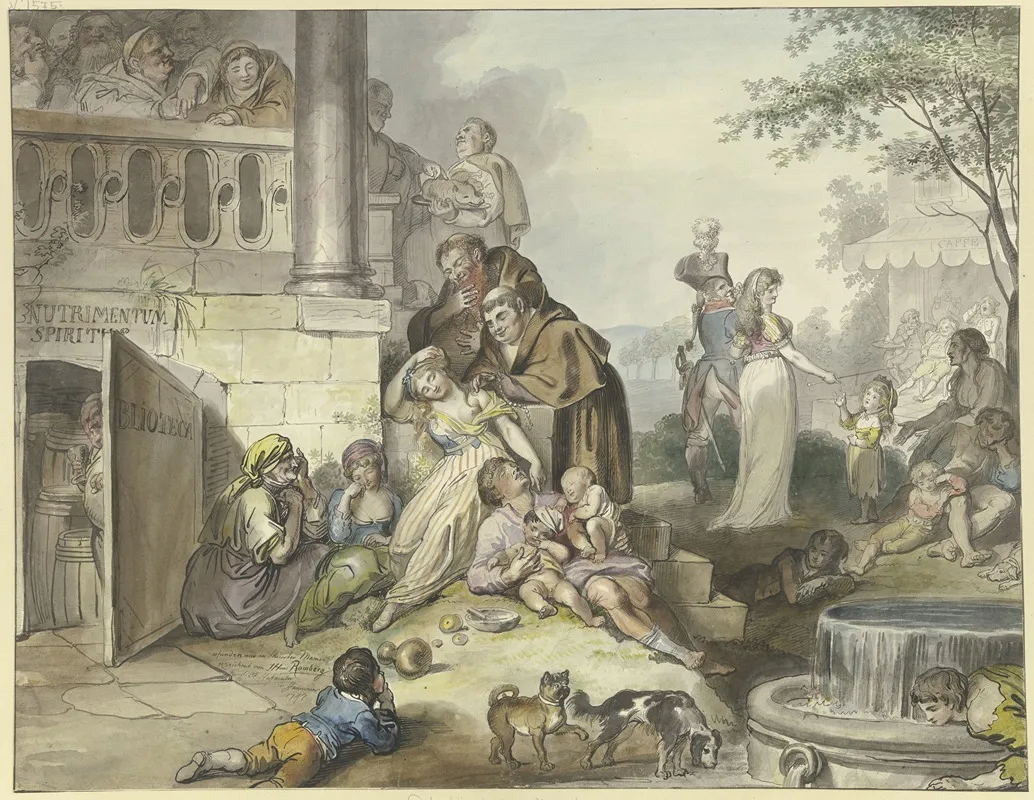 Dolce Far Niente Zu Neapel Wall Art by Johann Heinrich Ramberg - High-Resolution Digital Print