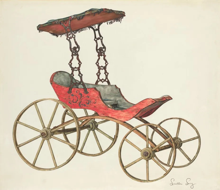 Doll Carriage 2 Wall Art by Louella Long - High-Resolution Digital Print