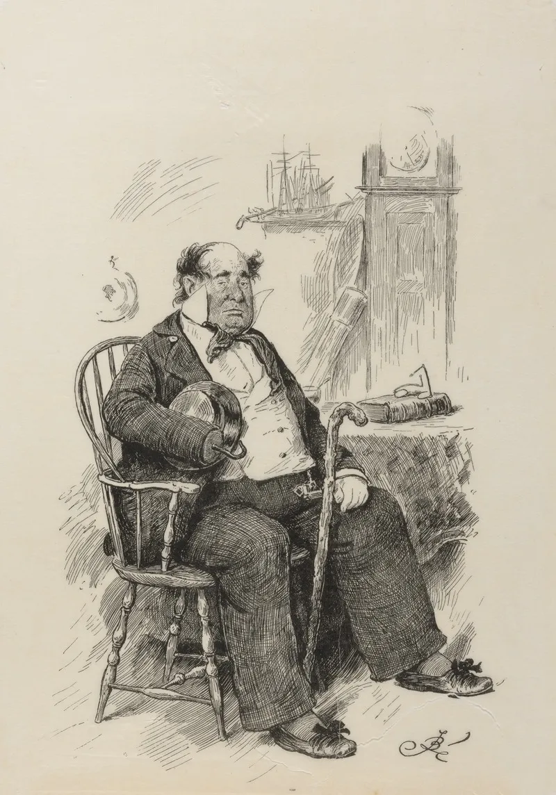 Dombey And Son Captain Cuttle Wall Art by Frederick Barnard - High-Resolution Digital Print