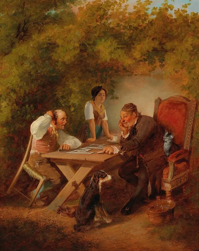 Domino Players Wall Art by Friedrich Sturm - High-Resolution Digital Print