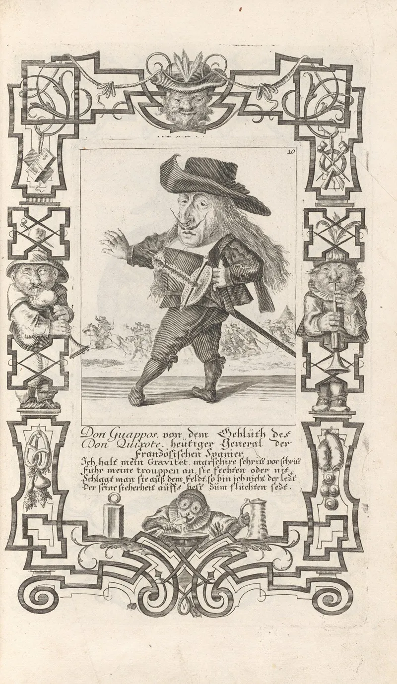 Don Guappos Von Dem Gebluth Des Don Quixote Heutiger General Der Franzosischen Spanier Pl 10 Wall Art by Elias Baeck - High-Resolution Digital Print