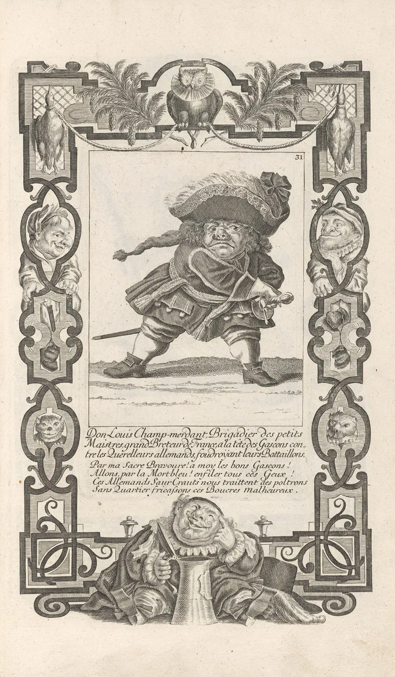 Don Louis Champ Merdant Brigadier Des Petits Maistres Grand Breteur De France Pl 31 Wall Art by Elias Baeck - High-Resolution Digital Print