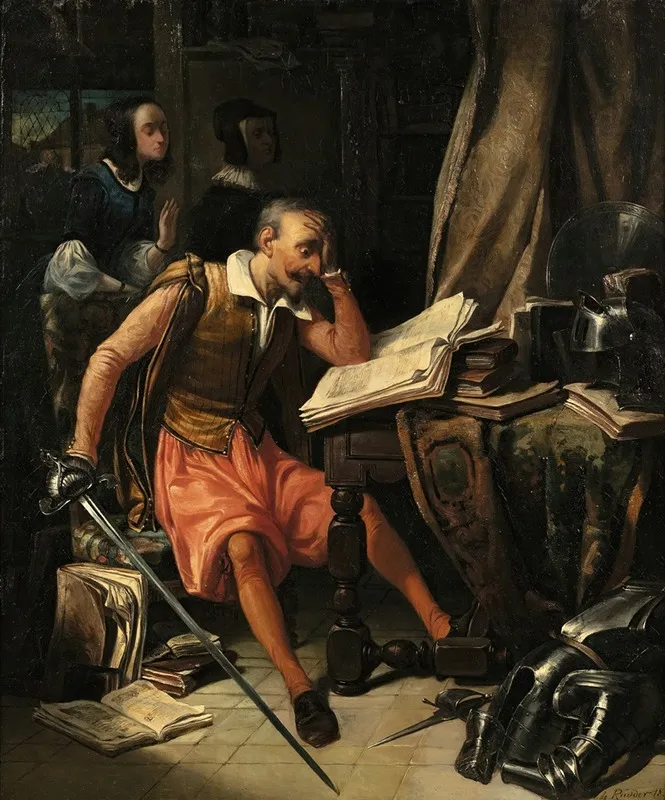 Don Quichotte In His Study Wall Art by Louis Henri De Rudder - High-Resolution Digital Print