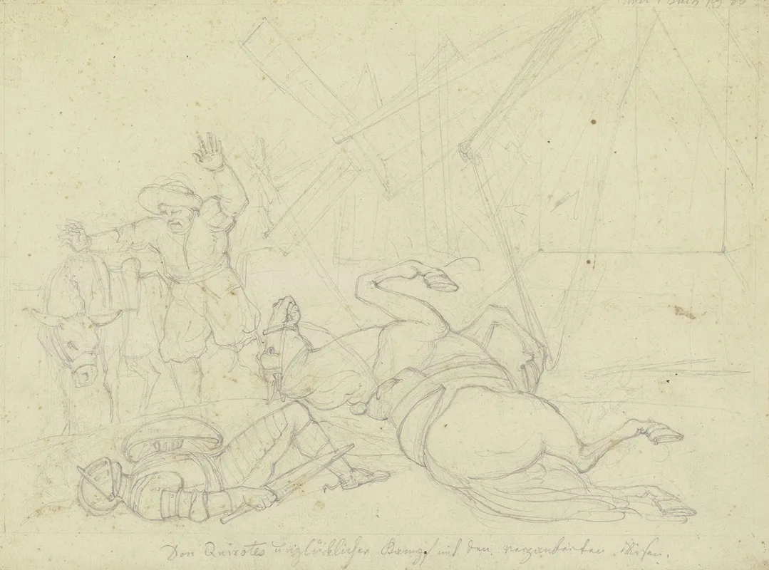 Don Quijotes Unglucklicher Kampf Mit Den Verzauberten Riesen Ca 1808