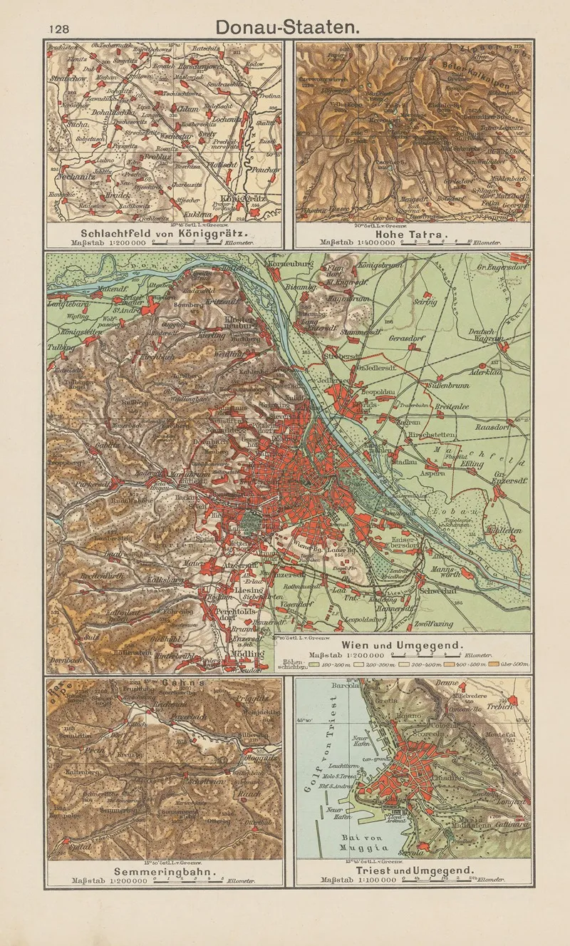Donau Staaten Wien%e2%80%8e %e2%80%8eund%e2%80%8e %e2%80%8eumgegend %e2%80%8e %e2%80%8eschlachtfeld%e2%80%8e %e2%80%8evon%e2%80%8e %e2%80%8ekoniggratz%e2%80%8e %e2%80%8e %e2%80%8ehohe Wall Art by Carl Diercke - High-Resolution Digital Print