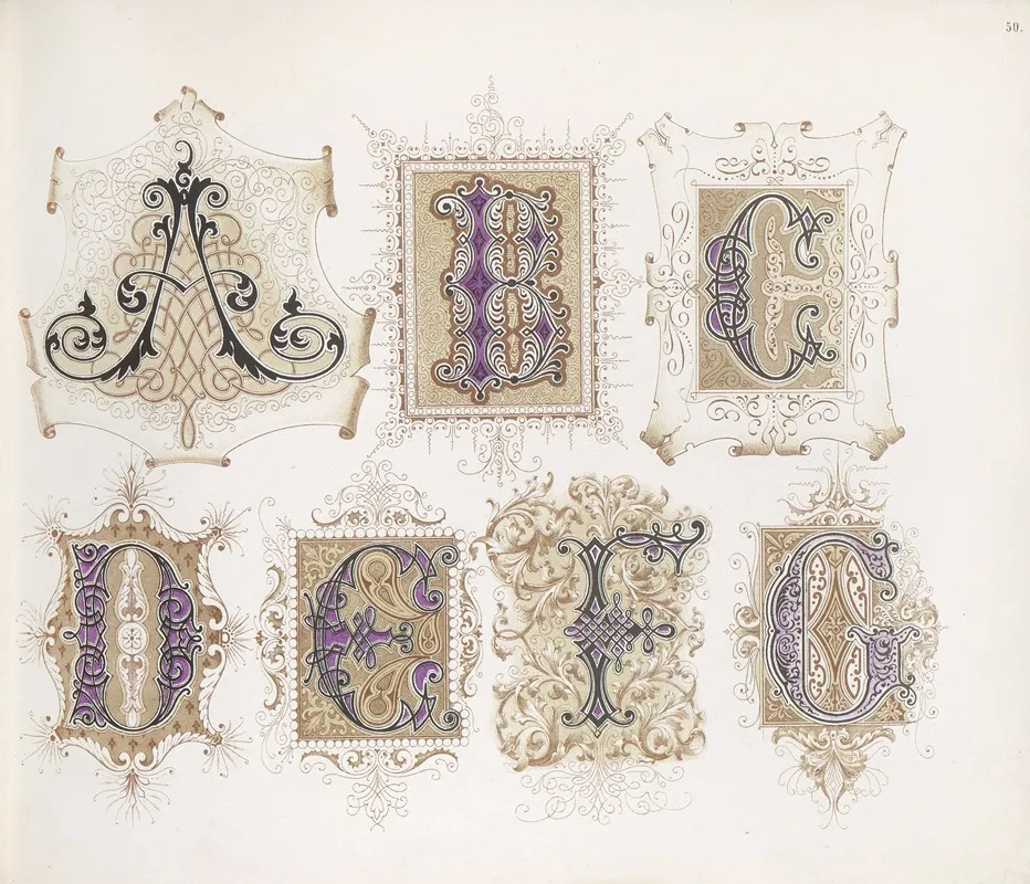 Dondorfs Alphabete Pl 36 Wall Art by Bernhard Dondorf - High-Resolution Digital Print