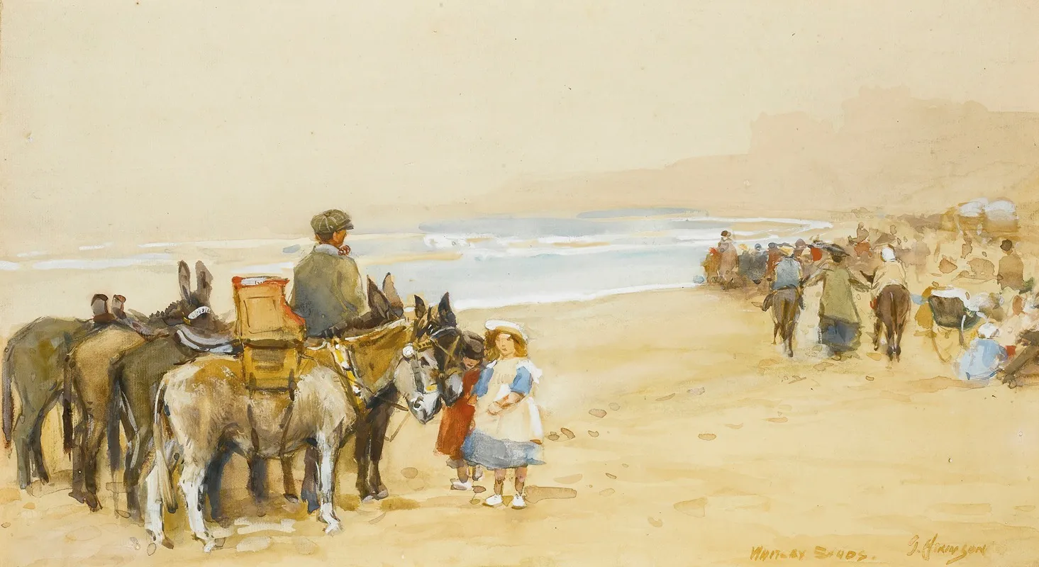 Donkey Rides On Whitley Sands Wall Art by John Atkinson - High-Resolution Digital Print