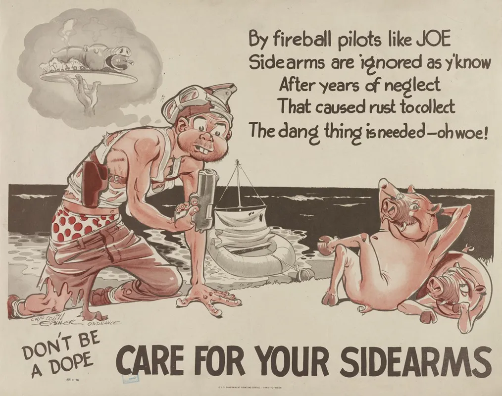 Dont Be A Dope Care For Your Sidearms Wall Art by Will Eisner - High-Resolution Digital Print