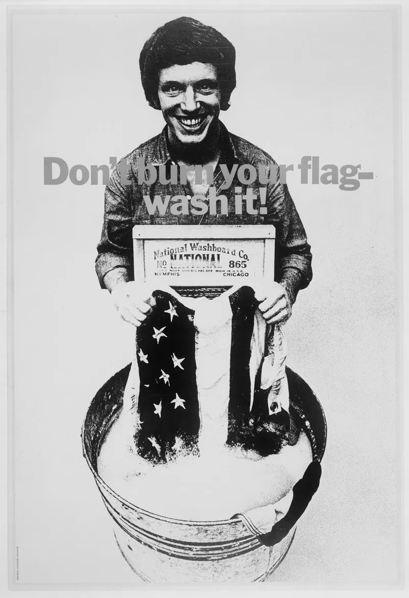 Dont Burn Your Flag Wash It Wall Art by George Lois - High-Resolution Digital Print