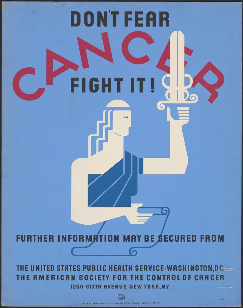Dont Fear Cancer Fight It Wall Art by Jerome Henry Rothstein - High-Resolution Digital Print