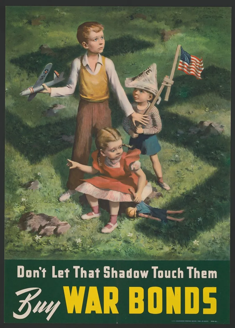 Dont Let That Shadow Touch Them Buy War Bonds Wall Art by Lawrence Beall Smith - High-Resolution Digital Print