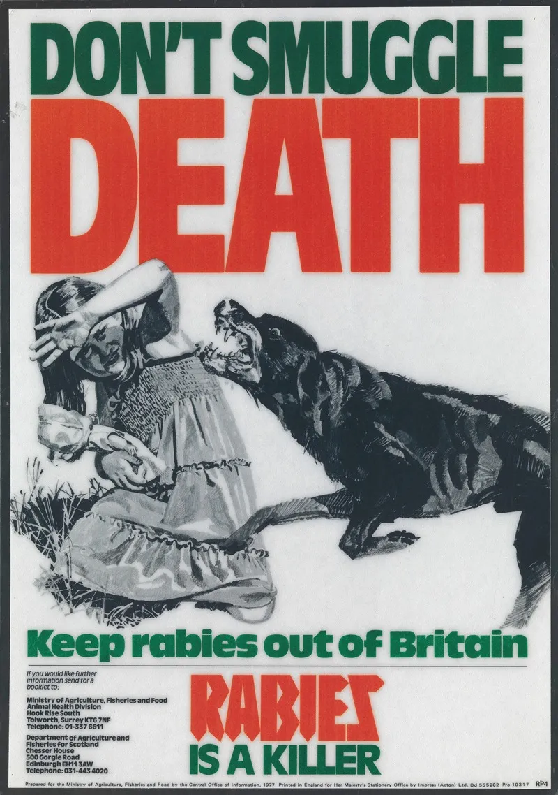 Dont Smuggle Death Keep Rabies Out Of Britain Rabies Is A Killer Wall Art by Ministry of Agriculture, Fisheries and Food - High-Resolution Digital Print