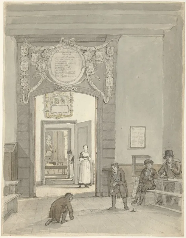 Doorkijk Naar De Herenkamer Van Evangelisch Lutherse Diaconie En Bestedelingenhuis Op De Nieuwe Keizersgracht