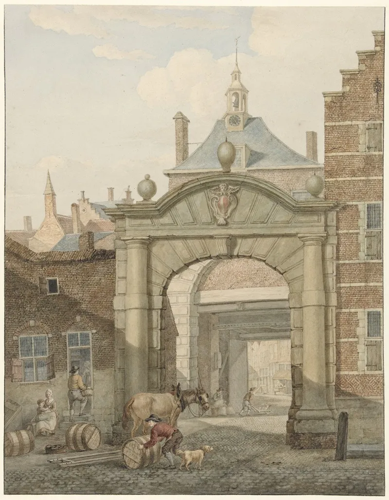 Doorkijkje Door Een Poort Te Dordrecht Wall Art by Johannes van Lexmond - High-Resolution Digital Print