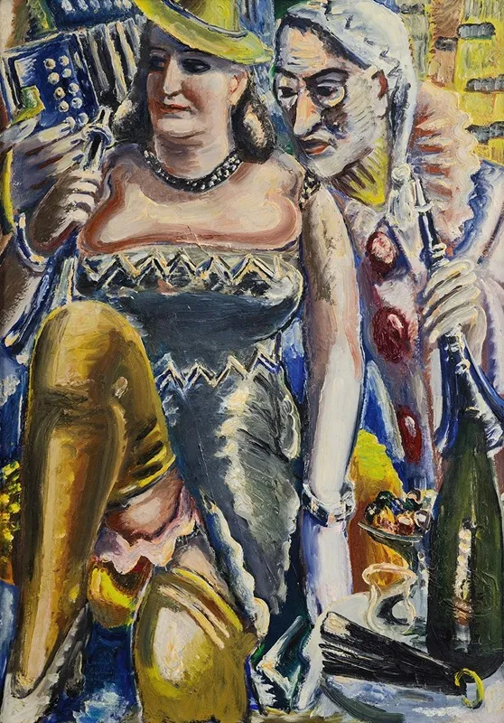Doppelbildnis Faschingbild Kunstler Und Frau