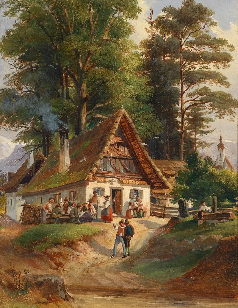 Dorfschenke Wall Art by Johann Nepomuk Passini - High-Resolution Digital Print