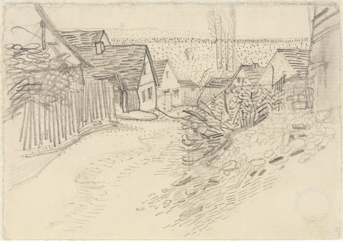 Dorfstrase In Leopoldshafen I Wall Art by Alexander Kanoldt - High-Resolution Digital Print