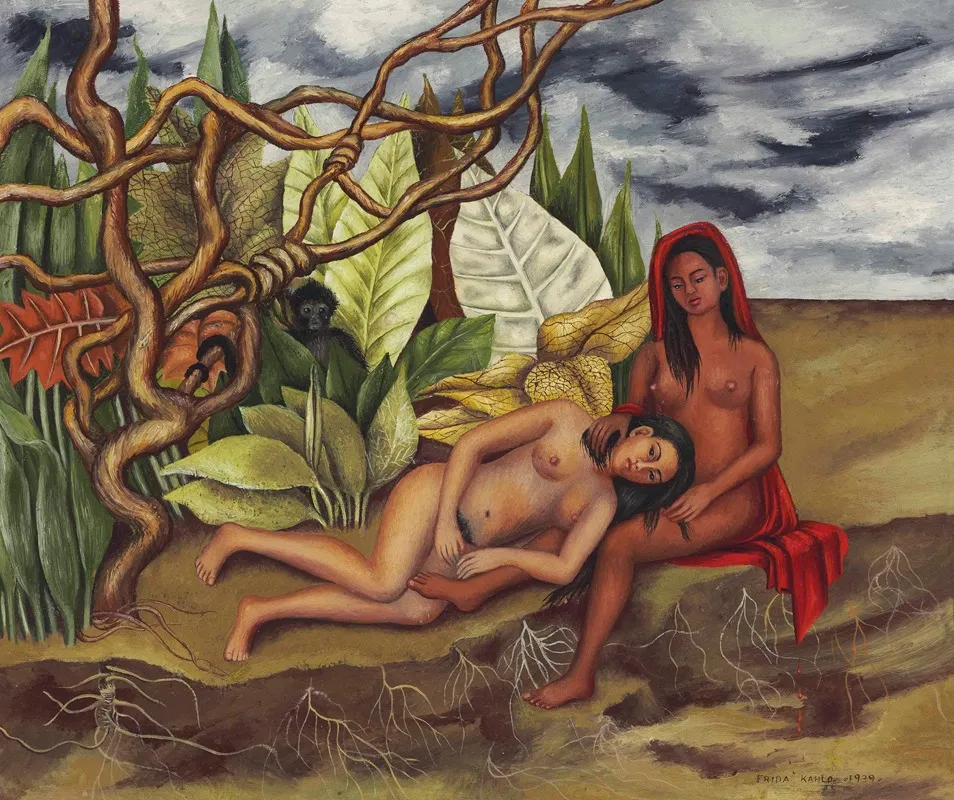 Dos Desnudos En El Bosque La Tierra Misma Wall Art by Frida Kahlo - High-Resolution Digital Print