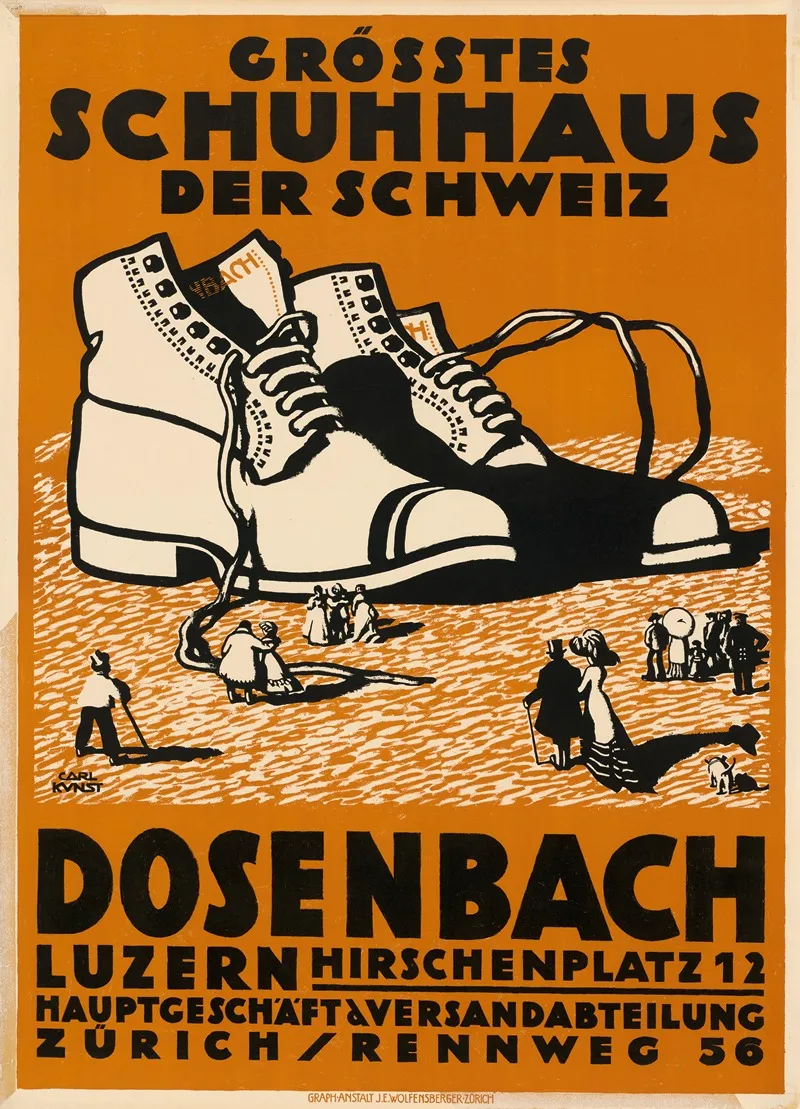 Dosenbach Grosstes Schuhaus Der Schweiz Wall Art by Carl Kunst - High-Resolution Digital Print