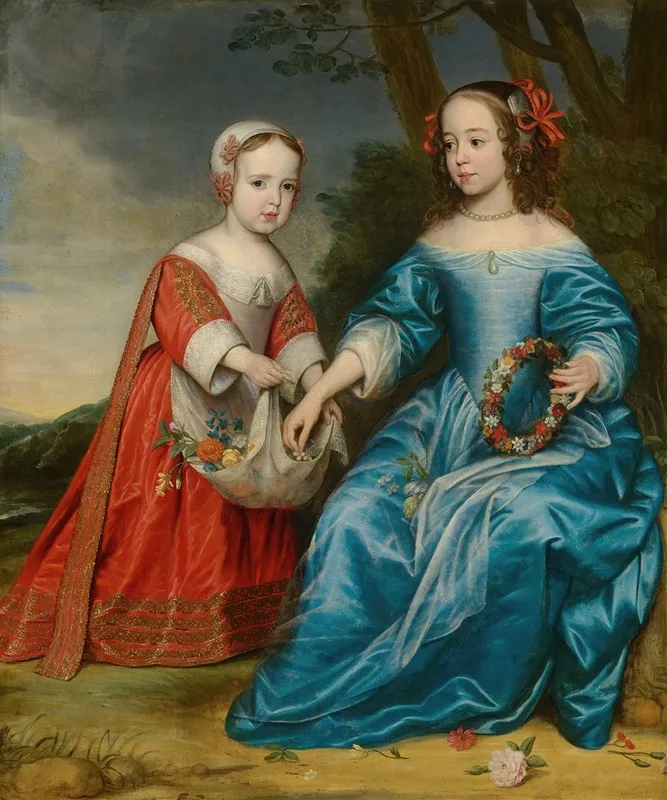 Double Portrait Of Prince Willem Iii 1650 1702 And His Aunt Mariaprincess Of Orange 1642 1688 As Children Wall Art by Gerard van Honthorst - High-Resolution Digital Print