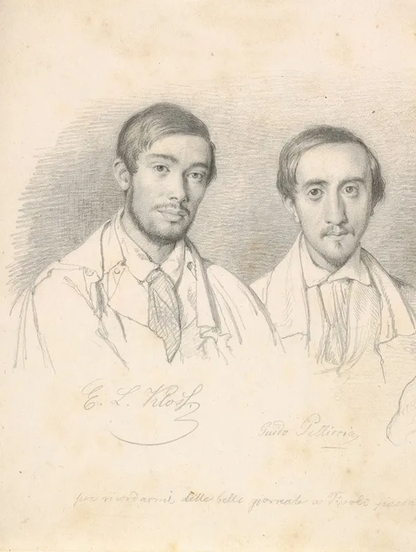 Double Portrait Of The Artists E F Kloss And G Pellicia Wall Art by Wilhelm Marstrand - High-Resolution Digital Print