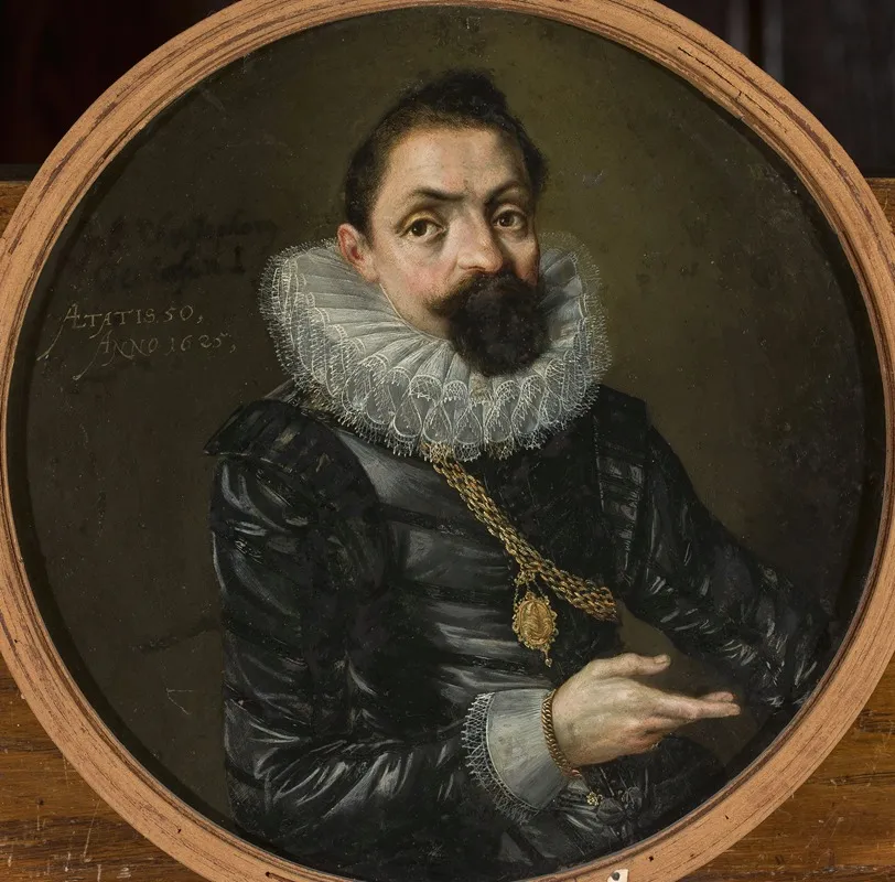 Double Sided Portrait Of Johann Christoph Oelhofen Wall Art by Lorenz Strauch - High-Resolution Digital Print