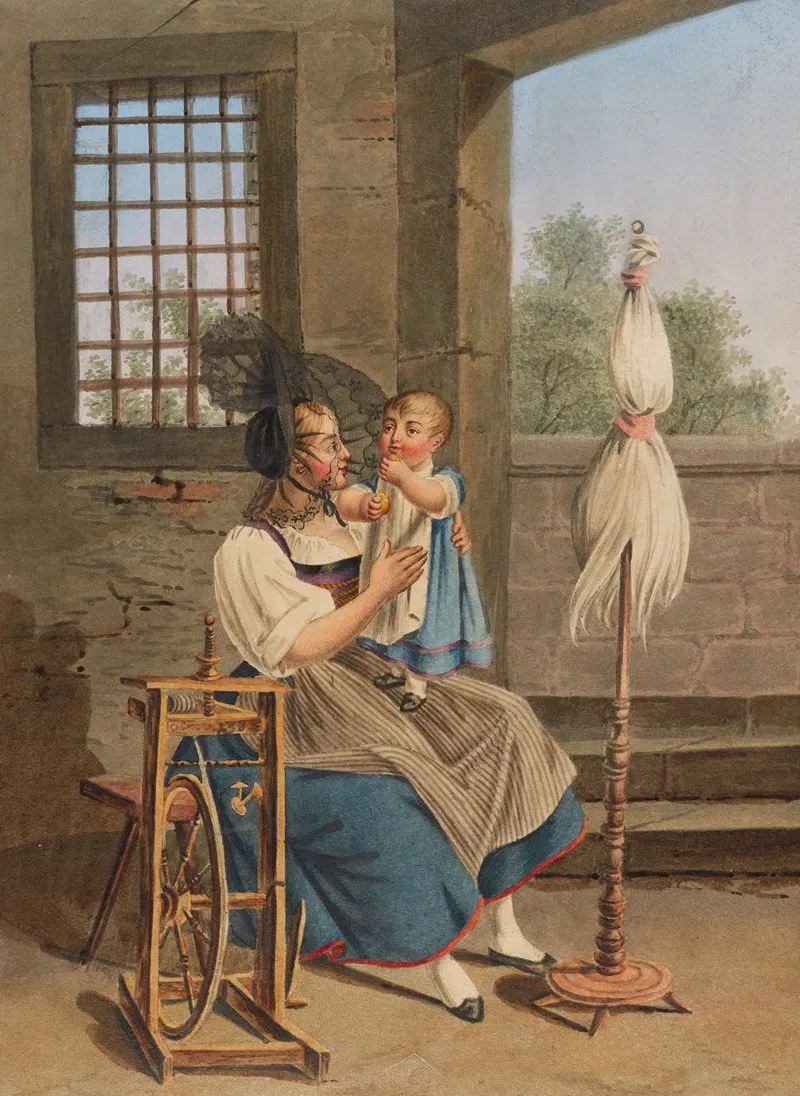 Douceur De La Maternite Wall Art by Johann Georg Volmar - High-Resolution Digital Print