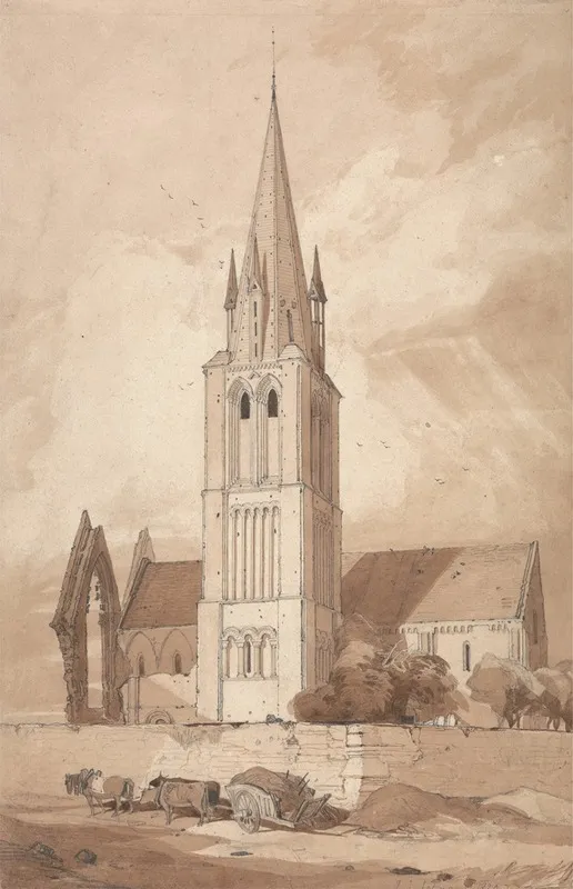 Douvres Church Normandy Wall Art by John Sell Cotman - High-Resolution Digital Print