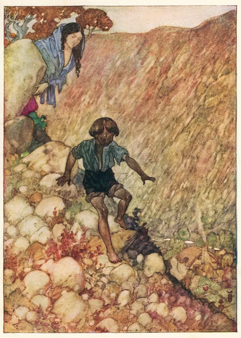 Down He Went Like A Brave Little Man As He Was Wall Art by Alfred Edward Frederick Jackson - High-Resolution Digital Print
