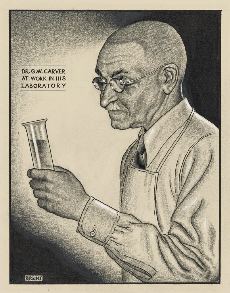 Dr G W Carver At Work In His Laboratory Wall Art by Richard Brent - High-Resolution Digital Print
