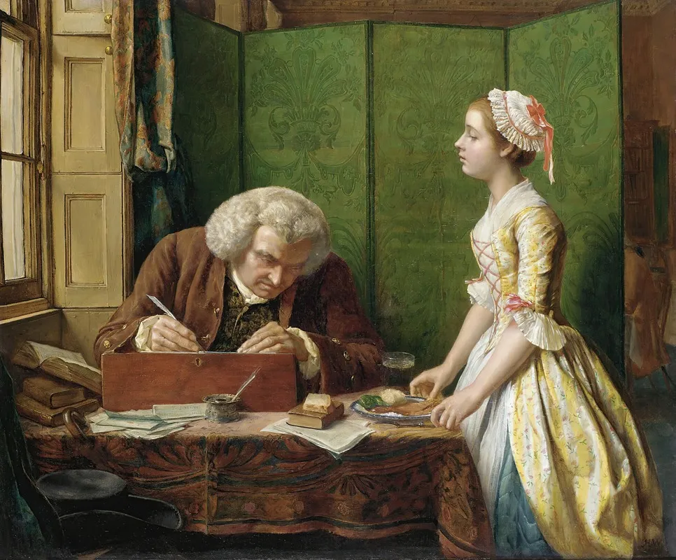 Dr Johnson At Caves Wall Art by Henry Wallis - High-Resolution Digital Print