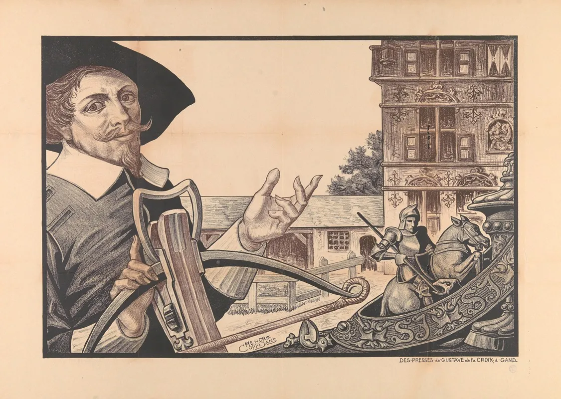 Draft Voor Wereldtentoonstelling Gent Oud Vlaanderen 1913 Wall Art by Hendrik Coppejans - High-Resolution Digital Print