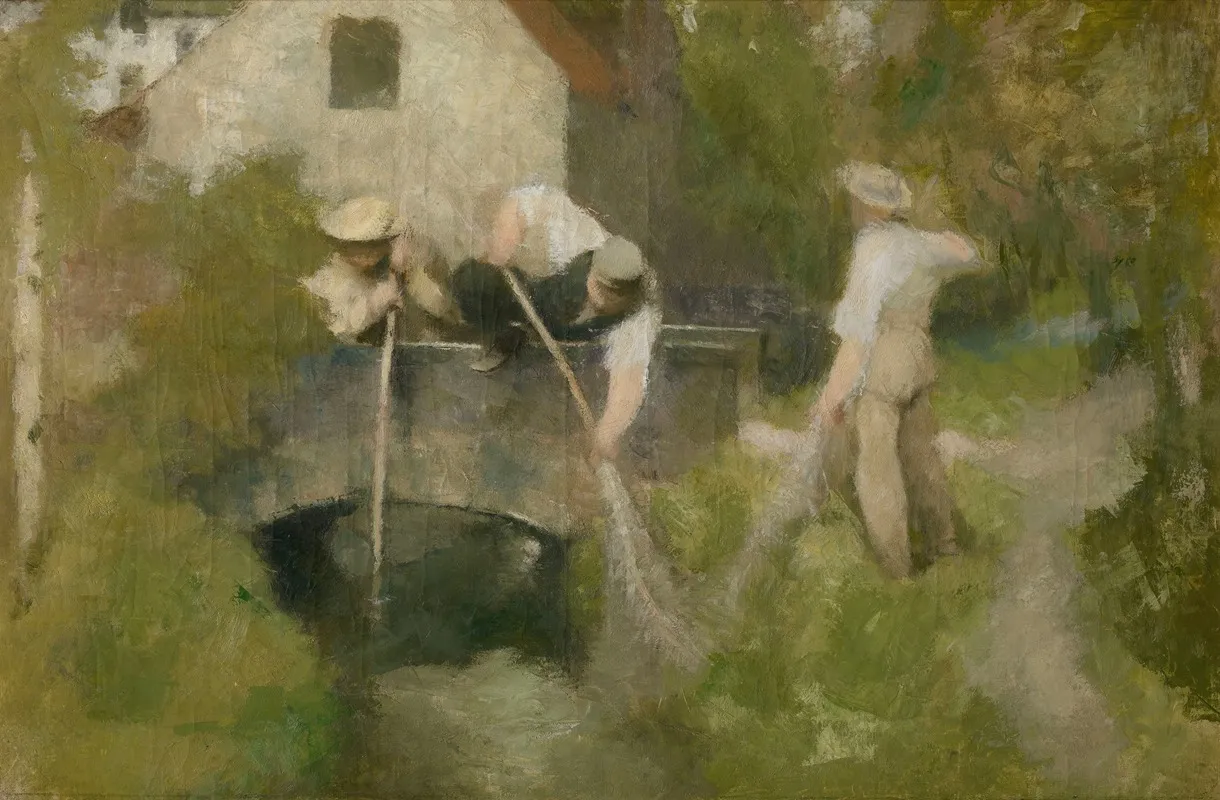 Dragging In The Woluwe Wall Art by Jan Stobbaerts - High-Resolution Digital Print