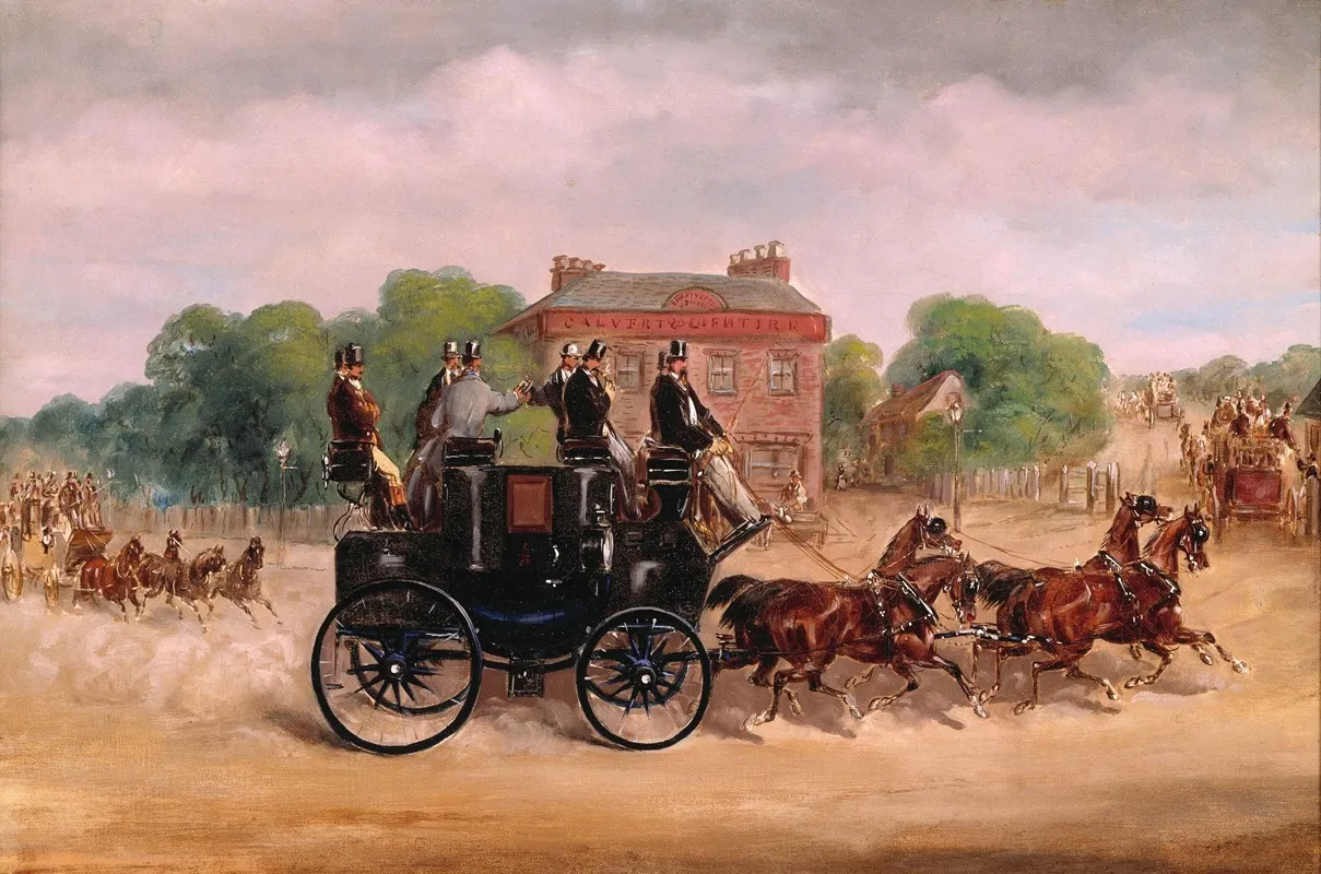 Drags Of The Four In Hand Club Wall Art by Samuel Henry Alken - High-Resolution Digital Print