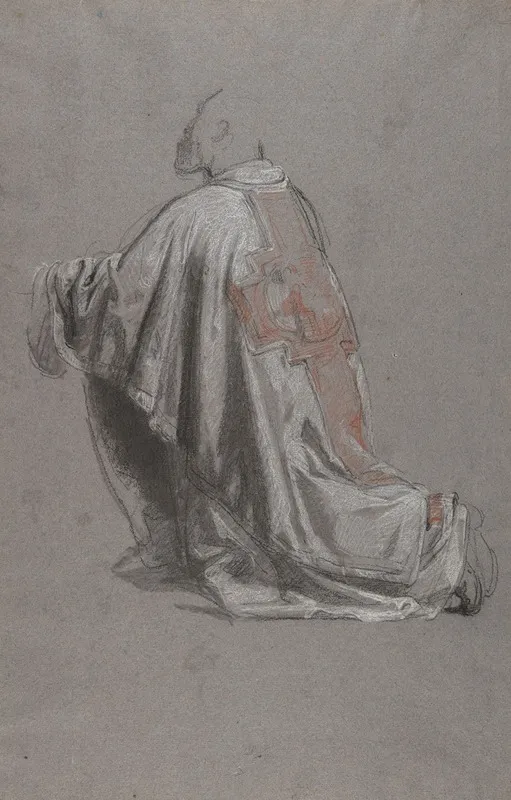 Drapery Study For A Bishop 2 Wall Art by Isidore Pils - High-Resolution Digital Print